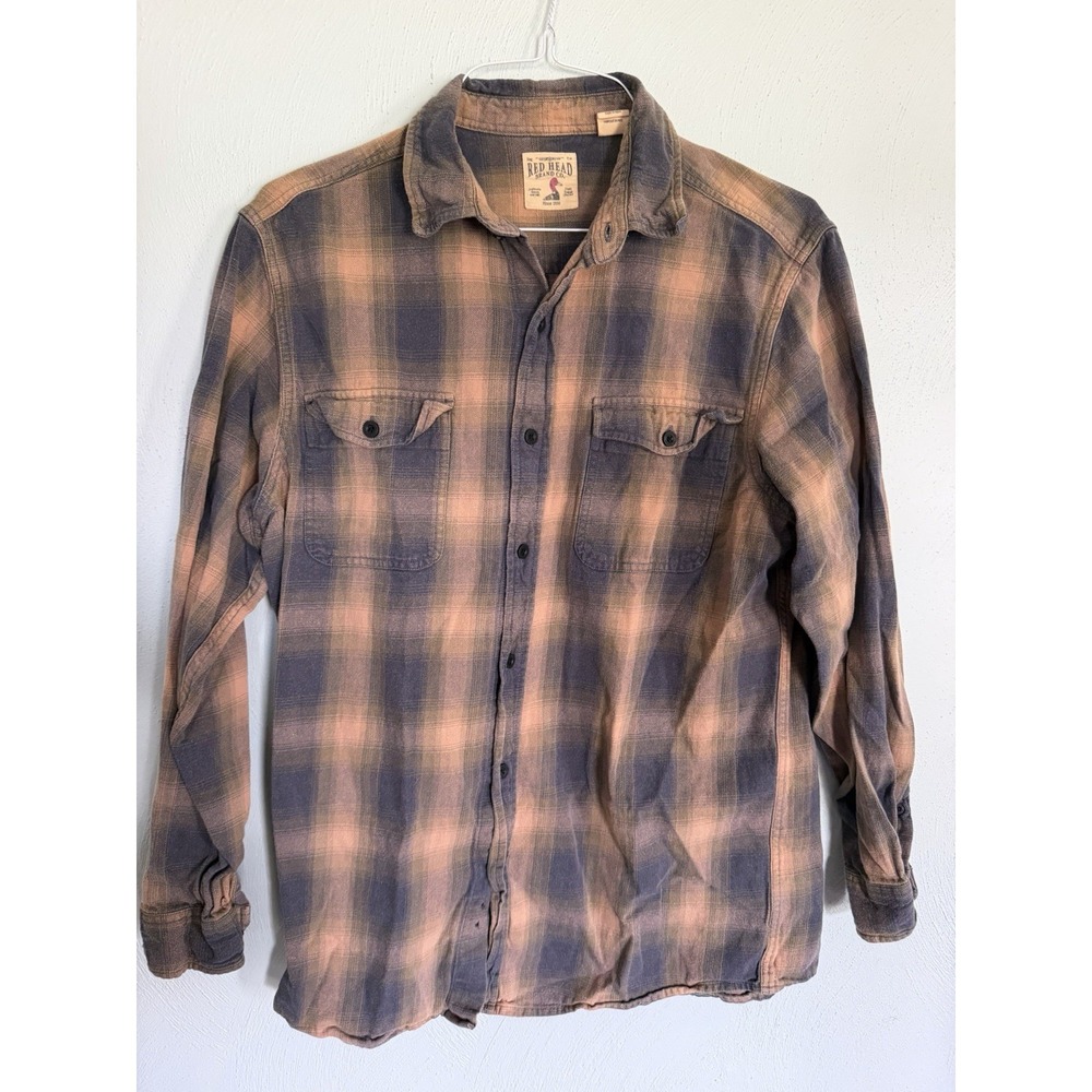 RedHead Brand Co. long-sleeve plaid flannel button up collared shirt Sz L